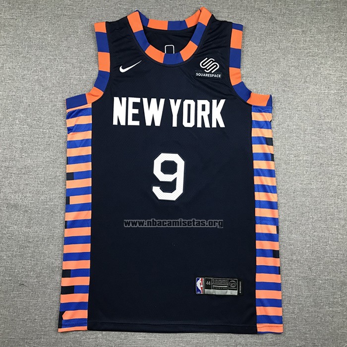 Camiseta New York Knicks RJ Barrett NO 9 Ciudad Edition 2019-20 Azul